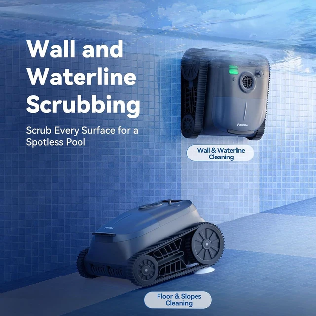 Alt view image 7 of 7 - X5 Robotic Pool Vacuum for Inground Pools,Cordless Vacuum Cleaner