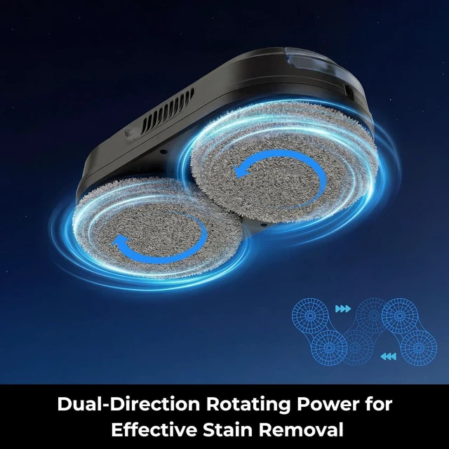 Alt view image 4 of 7 - Tosima X1 Window Cleaning Robot Dual-Nozzle Ultrasonic Water Atomization, 85ml Visible Water Tank, Automatic Window Cleaner for Large & Small Windows