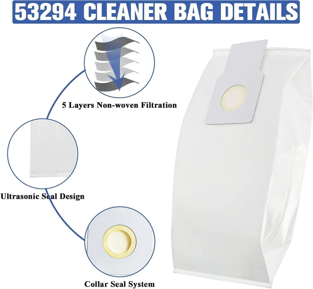 Alt view image 4 of 7 - 53294 Type O HEPA Cloth Vacuum Bags Replacement for Kenmore Upright Vacuum