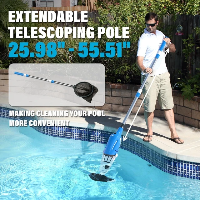 Alt view image 3 of 7 - SOYUS Cordless Pool Vacuum for Above Ground Pool with Telescopic Pole