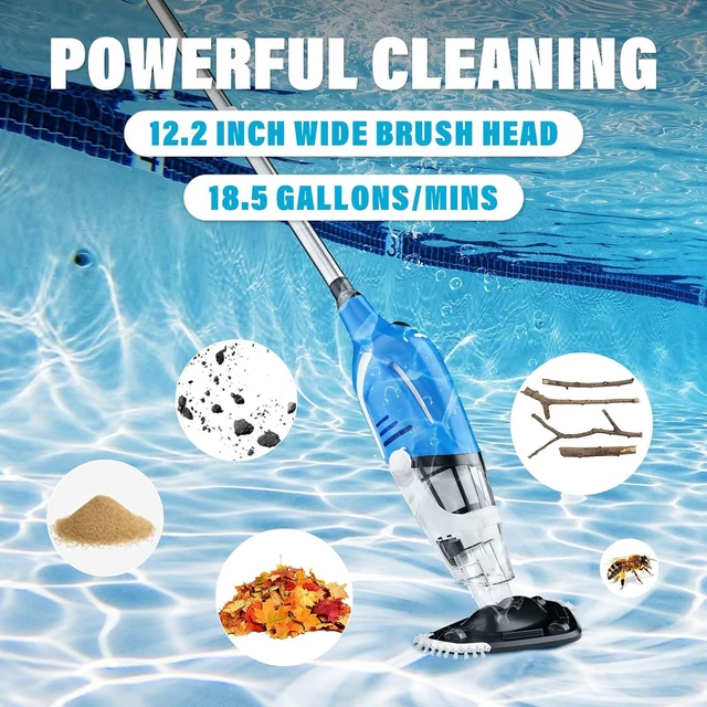 Alt view image 4 of 7 - SOYUS Cordless Pool Vacuum for Above Ground Pool with Telescopic Pole