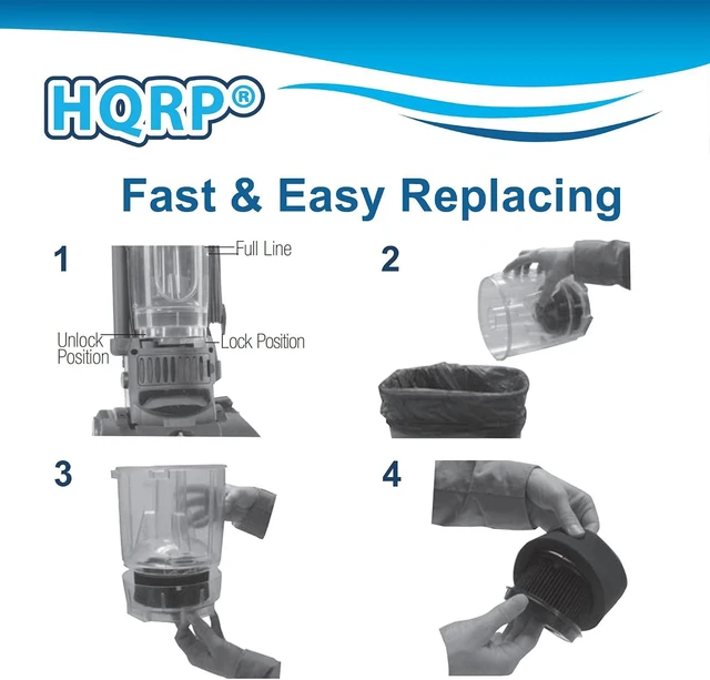 Alt view image 7 of 7 - HQRP Filter Kit compatible with Bissell CleanView Helix 95P1, 82H1, 82H1H, 82H1M, 82H1R, 82H1T Vacuum Cleaners