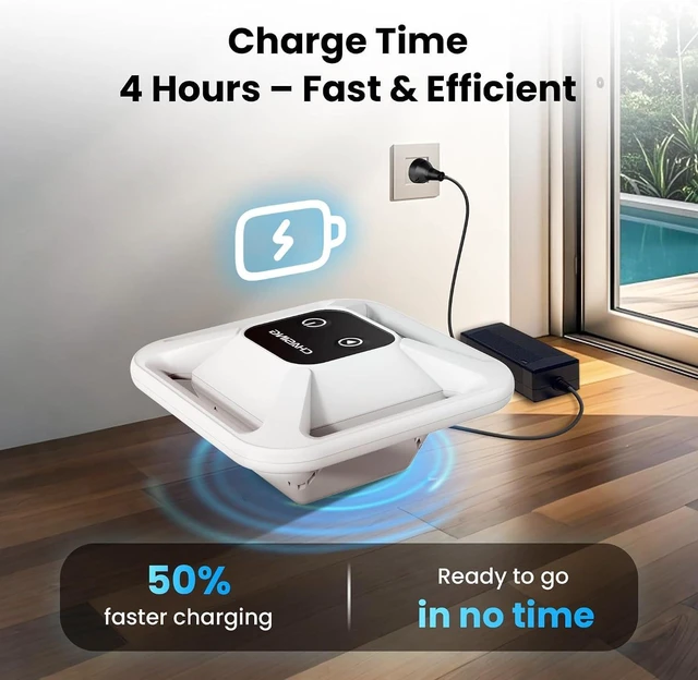 Alt view image 4 of 7 - Chasing Hydro 4 Cordless Pool Vacuum for Inground Pools | 210-Min Battery Pool Robot for Floor, Wall & Waterline Cleaning | Smart App Control | 5070 GPH Suction Perfect for Pool Opening Season