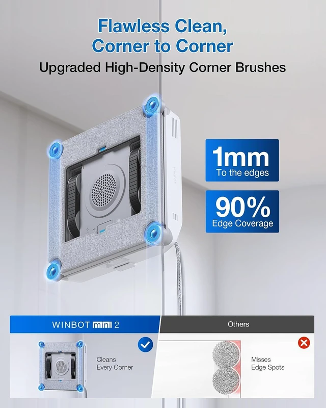 Alt view image 5 of 7 - ECOVACS WINBOT MINI2 Window Cleaning Robot with 5 Smart Cleaning Modes