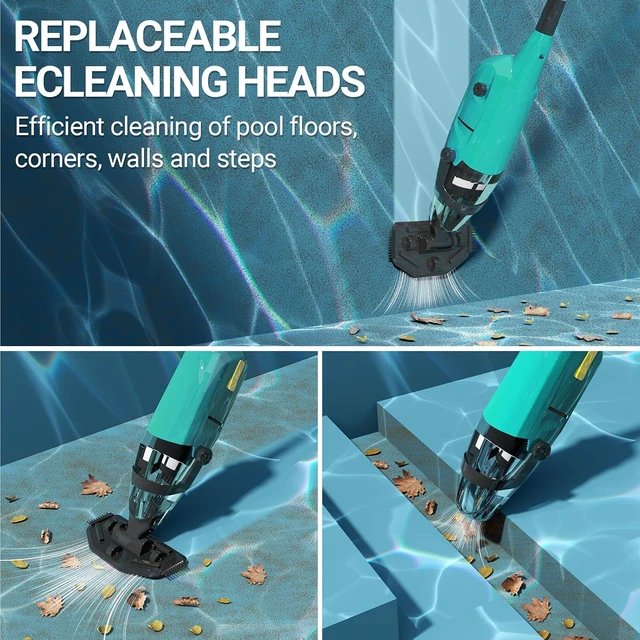 Alt view image 3 of 7 - Pool Vacuum for Above Ground Pool, 18GPM Powerful Suction/87 Extension Pole/60Mins Runtime, Spot Fast Cleaning Cordless Handheld Pool Vacuum Cleaner for Spas Inground Above Ground Pool Vacuums