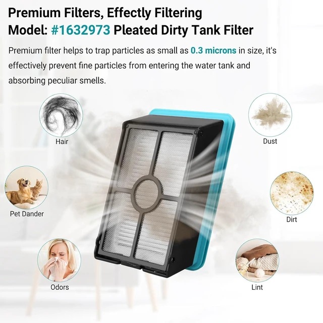 Alt view image 5 of 7 - 4111A Replacement Brushes and Filters for Bissell CrossWave Edge, Multi-Surface Hard Floor Cleaner Wet Dry Vacuum with Zero-Gap Edge Technology, 2 Pack Brushes and 2 Pack Filters