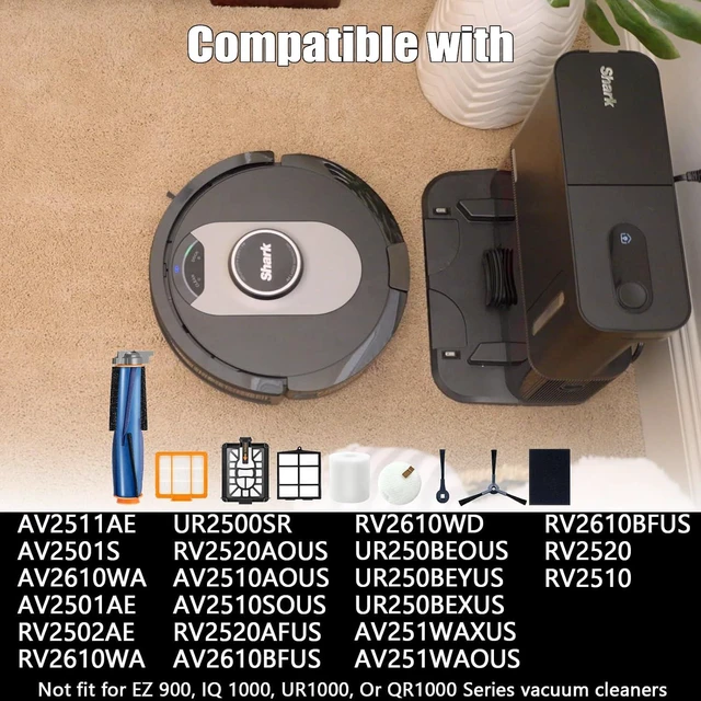 Alt view image 2 of 7 - Replacement Parts for Shark AI AV2511AE AV2501S AV2610WA AV2501AE RV2502AE RV2610WA RV2520 AV2510 RV2520AOUS AV2510AOUS Vacuum Cleaner,Side/Sweep Brush Filter Main/Roller Brush Shell Clean Base Filter