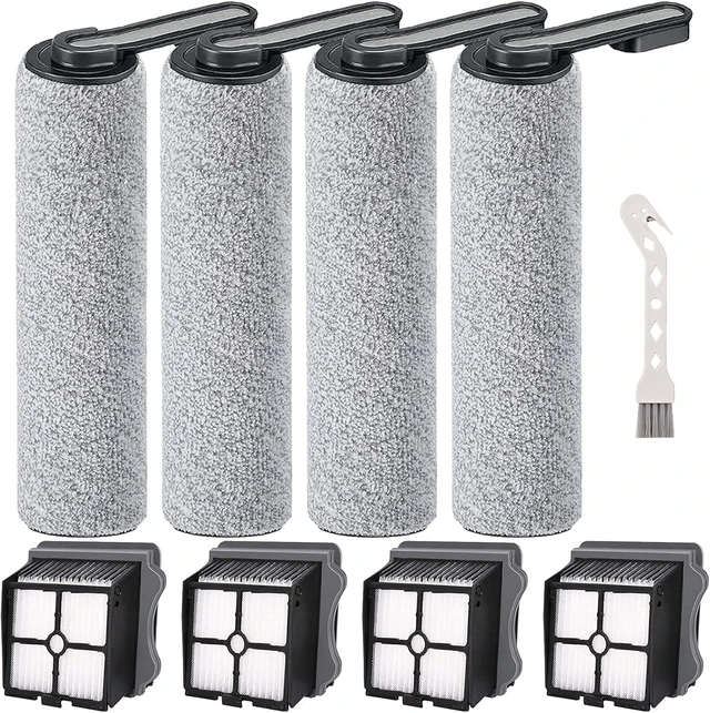 Main image of Brush and Filters Replacement Parts Accessories Compatible for Tineco Floor ONE S5/Floor One S5 Pro Cordless Vacuum Cleaner, 4 Roller Brushes, 4 Filters