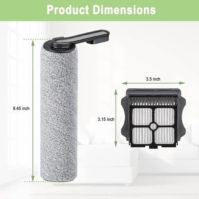 Alt view image 5 of 7 - Brush and Filters Replacement Parts Accessories Compatible for Tineco Floor ONE S5/Floor One S5 Pro Cordless Vacuum Cleaner, 4 Roller Brushes, 4 Filters
