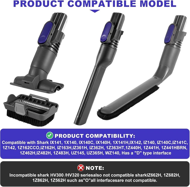 Alt view image 2 of 7 - IX141 Vacuum Crevice Tool Brush Replacement Parts Compatible with Shark Pet Cordless Stick IZ162H IZ361H IX140 IX141 IZ140 IZ142 UZ145 Removable Two-in-one Tool Brush Attachments for D-Shaped Vacuum