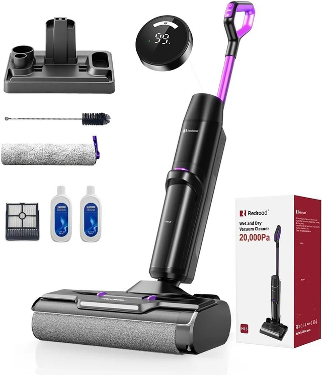 Main image of Wet Dry Vacuum Cleaner 20,000Pa,50Mins Runtime Cleaning Area 3013ft²,Cordless Vacuum Cleaner, Cordless Vacuum and Mop All in One,Self-Cleaning for Hard Floors Sticky Messes and Pet Hair H15Set