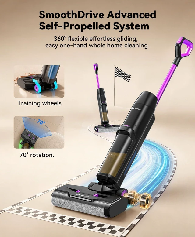 Alt view image 5 of 7 - Wet Dry Vacuum Cleaner 20,000Pa,50Mins Runtime Cleaning Area 3013ft²,Cordless Vacuum Cleaner, Cordless Vacuum and Mop All in One,Self-Cleaning for Hard Floors Sticky Messes and Pet Hair H15Set