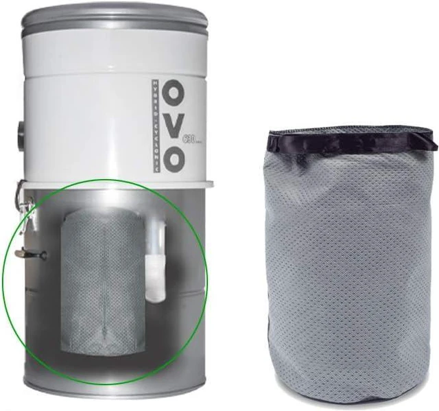 Main image of OVO Central Vacuum Permenent Filter, 8 Liter, Fits OVO-630/700ST-25H, OVO-630/550ST-18B, OVO-595ST-18V, NADAIR-600/700-AL-22, Machine Washable, Grey