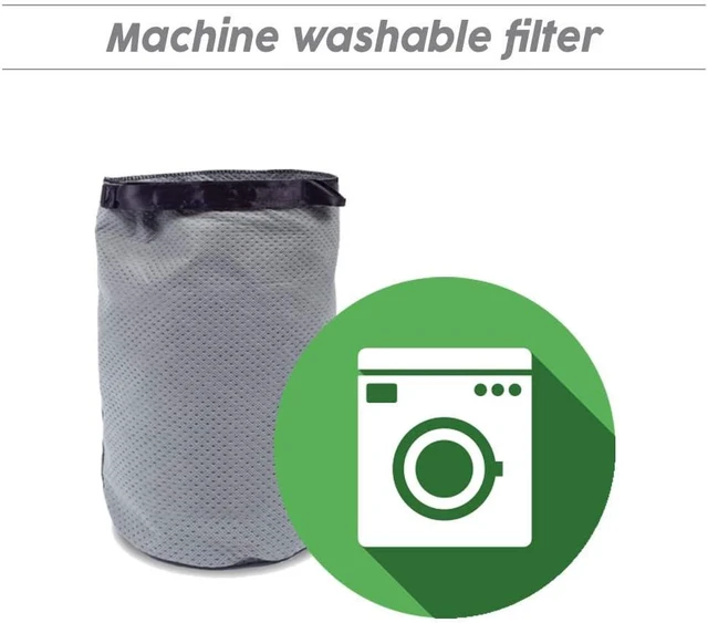 Alt view image 4 of 5 - OVO Central Vacuum Permenent Filter, 8 Liter, Fits OVO-630/700ST-25H, OVO-630/550ST-18B, OVO-595ST-18V, NADAIR-600/700-AL-22, Machine Washable, Grey