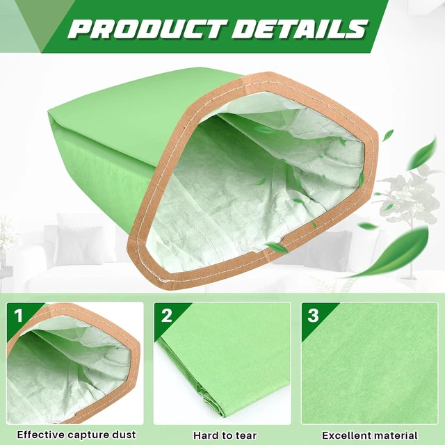 Alt view image 3 of 6 - Therwen 60 Pcs Filter Bags Compatible with Proteam Backpack Vacuum