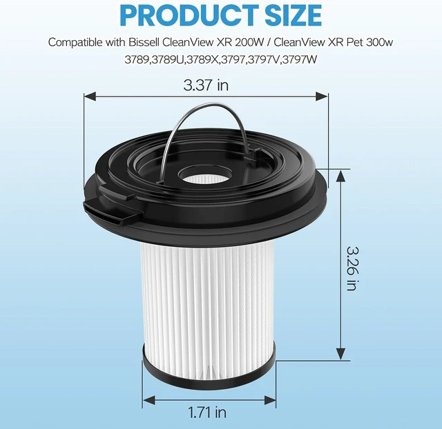 Alt view image 6 of 7 - Replacement Filter for Bissell CleanView XR 200W / CleanView XR Pet 300w