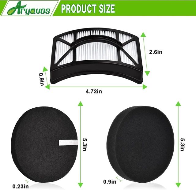 Alt view image 3 of 7 - Filter Replacement for Bissell CleanView 2486, 2487, 2488, 2489, 24899, 2490, 2491, 2492, PowerClean 2494 Vacuum, Compare to Part # 1608225, 1604130, 1601972, 2 HEPA +2 Foam & Felt Filters