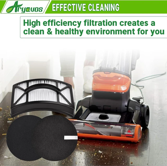 Alt view image 7 of 7 - Filter Replacement for Bissell CleanView 2486, 2487, 2488, 2489, 24899, 2490, 2491, 2492, PowerClean 2494 Vacuum, Compare to Part # 1608225, 1604130, 1601972, 2 HEPA +2 Foam & Felt Filters