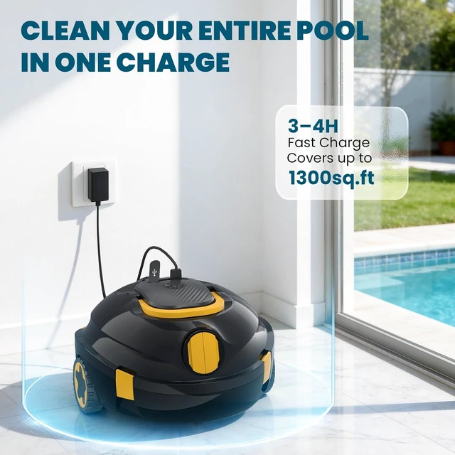 Alt view image 5 of 7 - Y20 Robotic Pool Cleaner, Cordless Pool Vacuum for Above & Inground Pools