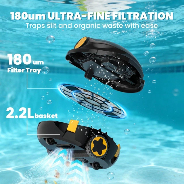 Alt view image 6 of 7 - Y20 Robotic Pool Cleaner, Cordless Pool Vacuum for Above & Inground Pools