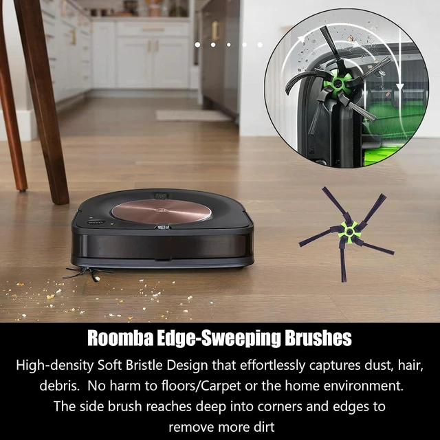 Alt view image 4 of 6 - Replacement Parts Fit for iRo-bot Roomba s9 (9150) s9+ s9 Plus (9550) s Series Wi-Fi Connected Robot Vacuum Kits,2 Rubber Brushes, 6 Filters, 8 Side Brushes