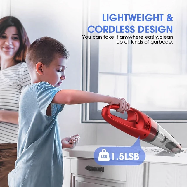 Alt view image 6 of 7 - YOOHI Handheld Vacuum Cordless Rechargeable 6000Pa Mini Hand Held Vacuum, LED Light, 2025 Mins Runtime, USB Charging, 500ML Cup Lightweight Small Vacuum Cleaner Cordless for Car/Office/Home