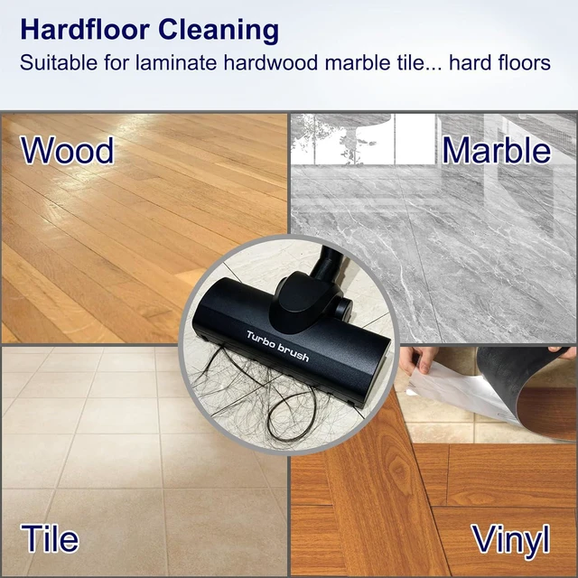 Alt view image 6 of 7 - Portek Turbo Brush Head for 1-1/4" and 1-3/8" Vacuum Cleaners, Air-Driven Floor Nozzle Attachment with Adapter and Cleaning Tool for Pet Hair Removal on Carpets and Hard Floors
