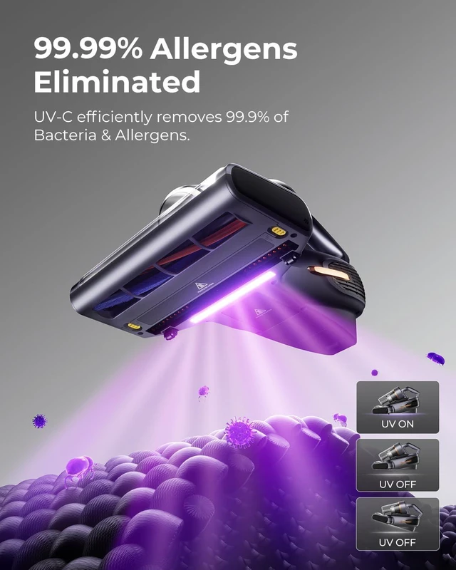 Alt view image 2 of 7 - Jimmy BX7 Pro Max Graphene Mattress Vacuum Cleaner with Dust Sensor, Bed Vacuum with UV Light, 550W Powerful 16Kpa Suction Handheld Vacuums Couch Cleaner (Corded)