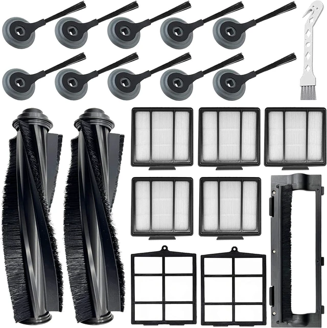 Main image of Tivcroxs 20 Pack Replacement Parts for Shark ION AV751 R85 RV850 S86 S87 S88 R71 R72 R75 RV761 RV771 RV871 AV752 AV753 Robot, 2Main Brush&5Filters&10Side Brushes&2Pre-Filter&1Brush Protect Guard