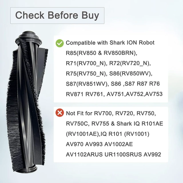 Alt view image 2 of 7 - Tivcroxs 20 Pack Replacement Parts for Shark ION AV751 R85 RV850 S86 S87 S88 R71 R72 R75 RV761 RV771 RV871 AV752 AV753 Robot, 2Main Brush&5Filters&10Side Brushes&2Pre-Filter&1Brush Protect Guard
