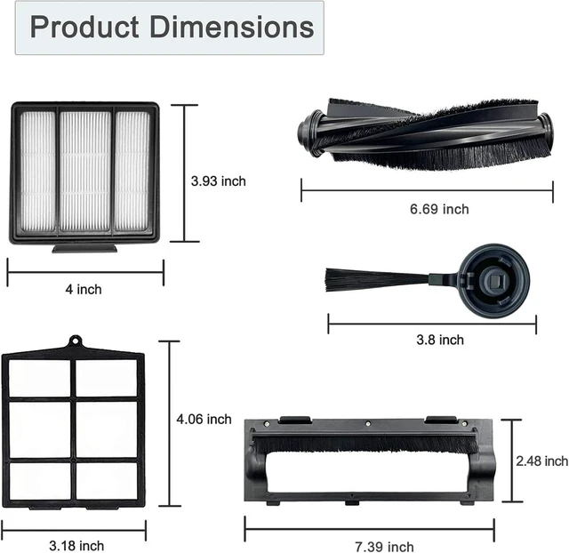 Alt view image 6 of 7 - Tivcroxs 20 Pack Replacement Parts for Shark ION AV751 R85 RV850 S86 S87 S88 R71 R72 R75 RV761 RV771 RV871 AV752 AV753 Robot, 2Main Brush&5Filters&10Side Brushes&2Pre-Filter&1Brush Protect Guard
