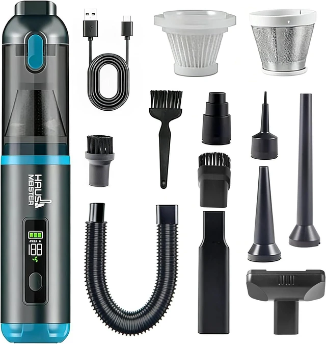 Main image of HAUSMEISTER Airflex One Cordless Car Vacuum 16000Pa, 4-in-1 Handheld Vacuum with Air Duster & Inflator, Portable Mini Vac for Car Detailing, Pet Hair, Keyboard Cleaning (Gray)