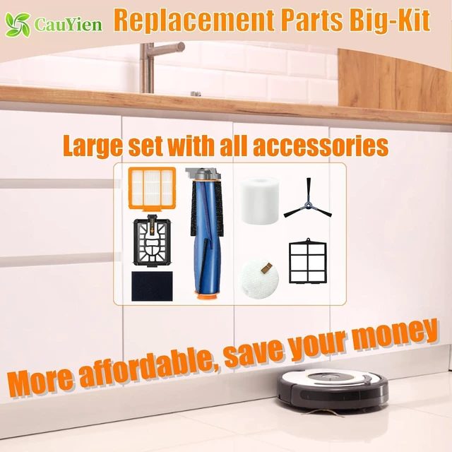 Alt view image 6 of 7 - Replacement Parts for Shark AI AV2511AE AV2501S AV2610WA AV2501AE RV2502AE RV2610WA AV2510AOUS AV2510SOUS RV2610WD 2-In-1 AI Ultra Robot Vacuum Cleaner,Main Brush, HEPA Filter, Foam Filter,Side Brush