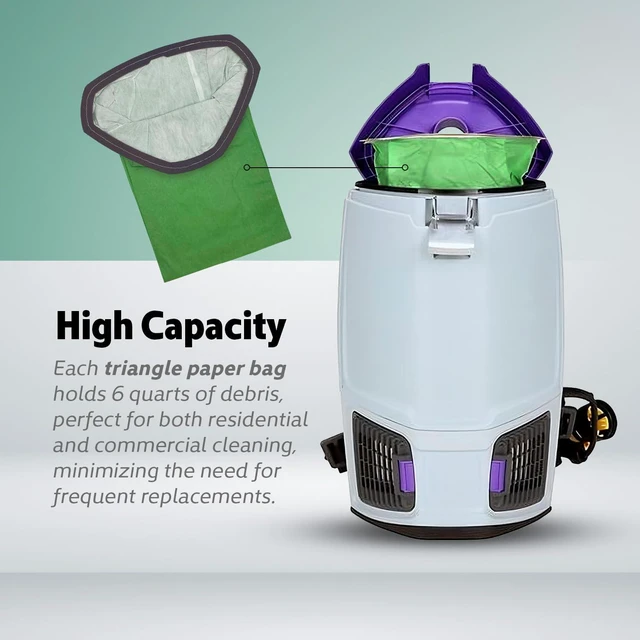 Alt view image 6 of 7 - 6QT Kit Compatible for ProTeam Vacuum Parts Includes 10 Units Vacuum Bags, 1 Cloth Vacuum Bag, 2 Filters Compatible with Pro Team Vacuum Parts & Accessories