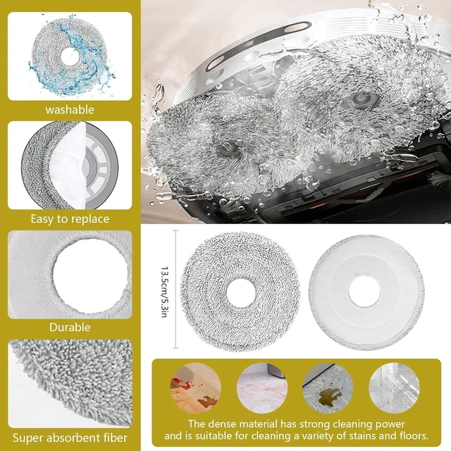 Alt view image 5 of 7 - L20 Ultra/L20 Ultra Complete/L30 Ultra/L30 Ultra Complete Replacement Parts for Dreame Vacuum Cleaner, Accessory Kit: 2 Main Brushes, 6 Side Brushes, 4 HEPA Filters, 6 Dust Bags, 8 Wipes-Yivy 28PCS