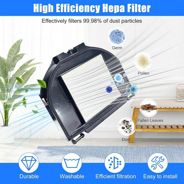 Alt view image 4 of 7 - RV2310AE Replacement Parts for Shark AV2310AE/RV2320S/RV2300S/UR2360S Matrix Robot Vacuum 2 Roller Brushes, 6 Side Brushes, 2 HEPA Filters, 2 Foam & 2 Sponge Filters, 1 Main Brush Cover-15 Pack