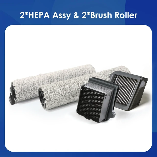Alt view image 5 of 5 - Tineco Replacement 2 HEPA Assembly & 2 Brush Roller Set, Only for iFLOOR 3 Series, FLOOR ONE S3 Series Cordless Wet Dry Vacuum Cleaner (Not Compatible with Any Other Model)