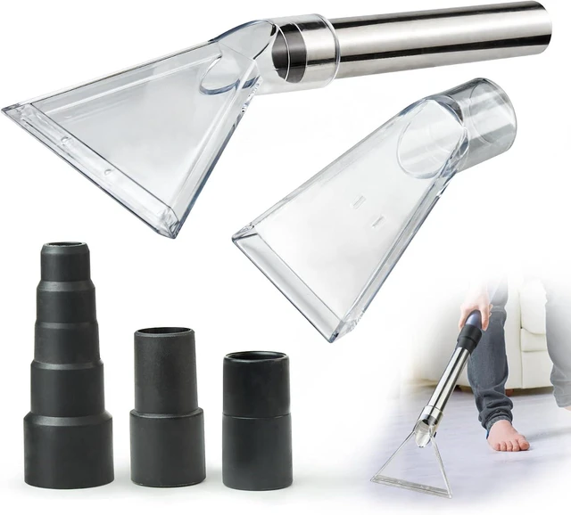 Main image of Universal Clear Vacuum Extraction Accessory with 1-1/4,1-7/8 and 2-1/2 Adapter,Compatible with All Shop Vac Extractor,Wet Dry Vacuum Cleaner Attachments for Upholstery,Carpet Cleaning,Car Detailing