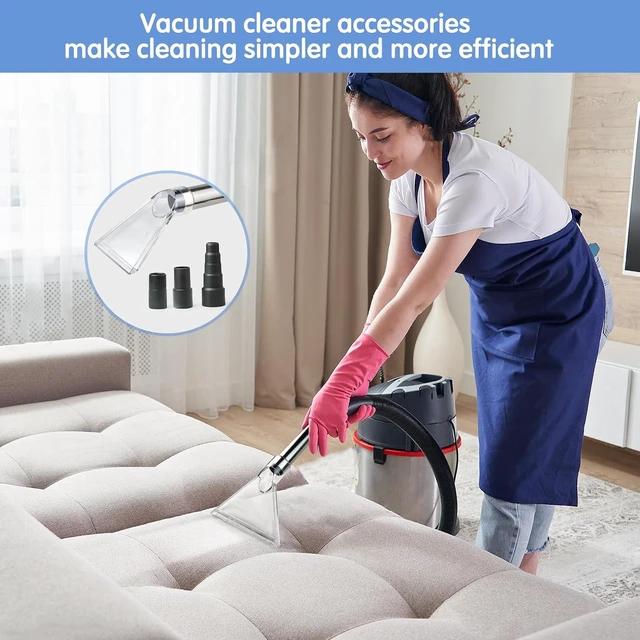 Alt view image 2 of 7 - Universal Clear Vacuum Extraction Accessory with 1-1/4,1-7/8 and 2-1/2 Adapter,Compatible with All Shop Vac Extractor,Wet Dry Vacuum Cleaner Attachments for Upholstery,Carpet Cleaning,Car Detailing