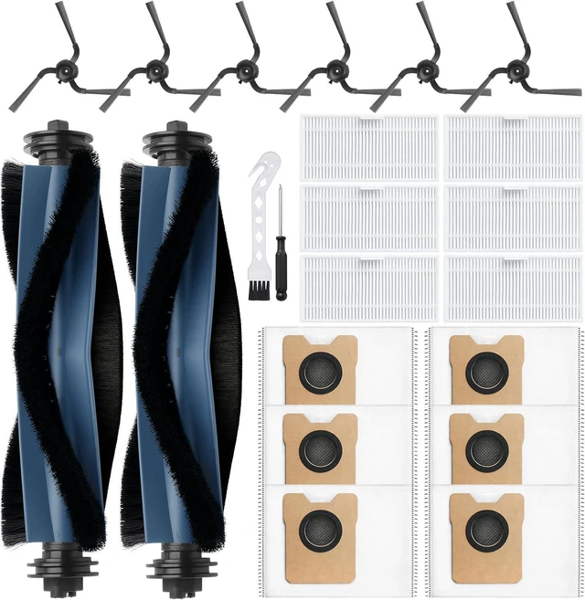 Main image of 22 Pack Replacement Parts Compatible with for Eufy C10 Robot Vacuums Accessories kit, 2 Roller Brush, 6 HEPA Filters, 6 Side Brushes, 6 Dust Bags, 1 Clean Tool, 1 Screwdriver