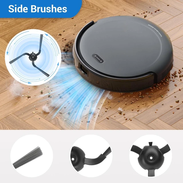 Alt view image 7 of 7 - 22 Pack Replacement Parts Compatible with for Eufy C10 Robot Vacuums Accessories kit, 2 Roller Brush, 6 HEPA Filters, 6 Side Brushes, 6 Dust Bags, 1 Clean Tool, 1 Screwdriver