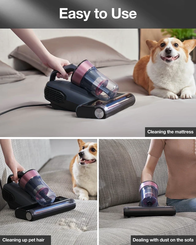 Alt view image 6 of 6 - Jimmy Mattress Vacuum Cleaner, Bed Vacuum Cleaner with UV Sanitizing & HEPA Filter & Ultrasonic, Hot Wind and Air Purification, 15Kpa 500W Handheld Vacuums for Bed, Couch, Sofa, Crib (BX8-Corded)