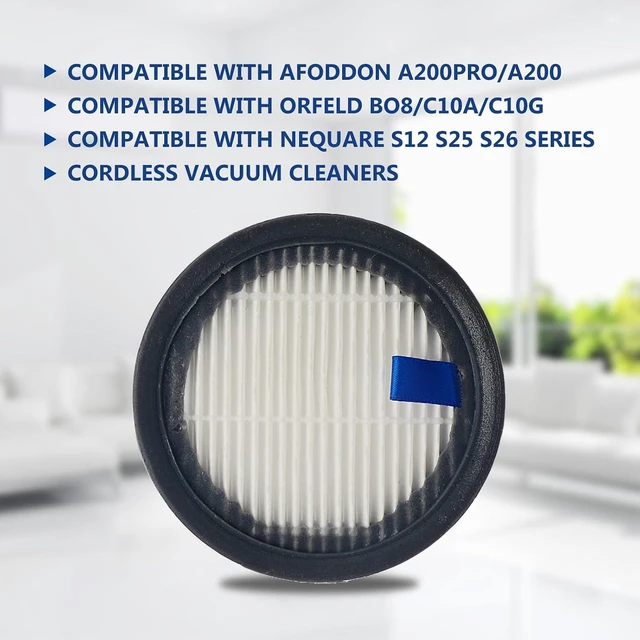 Alt view image 2 of 4 - HEPA Filters & Sponge Filters Fit for Afoddon A200Pro/A200, ORFELD B08/C10A/C10G, NEQUARE S12, S25, S25Pro, S26 Series Cordless Vacuum Cleaner (10 Pack HEPA Filters & 10 Packs Sponge Filters)