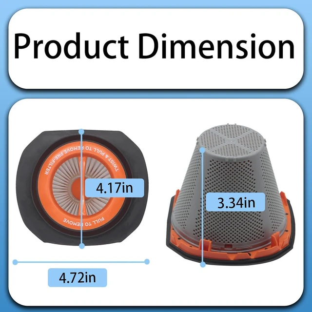 Alt view image 3 of 7 - 4 Pack HEPA Filters Compatible with BLACK+DECKER 20V MAX POWERCONNECT Handheld Vacuum Models BCHV001C1, BCHV001B, Fits CRAFTSMAN V20 Cordless Hand Vac CMCVH001B, Compare to Part# N900287