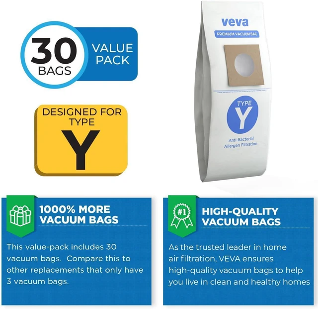 Alt view image 3 of 7 - 30 Pack Type Y Vacuum Bags for Hoover WindTunnel Upright Vacuum Cleaners, Style Y, Z, Premium Vacuum Bags Model 4010100Y