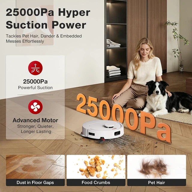 Alt view image 2 of 7 - Yeedi by ECOVACS M12 PRO Gen2 Robot Vacuum and Mop, 25000Pa Suction