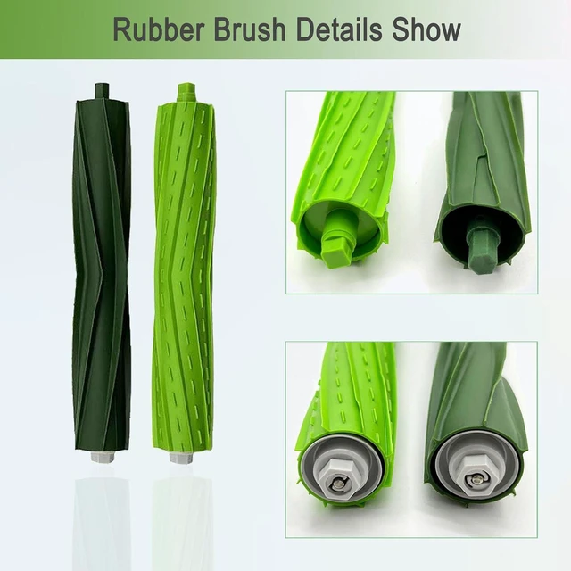 Alt view image 4 of 6 - Replacement Parts for iRobot Roomba i3 i3+ i7 i7+ i4 i4+ i5 i5+ j5 j5+J7 i2 i6 i6+i8 i8+/Plus E5 E6 E7 I & E & J Series Vacuum Cleaner,2 Set Rubber Brushes,8 Filters,8 Side Brushes,6 Bags