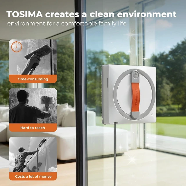 Alt view image 2 of 7 - WA9C Pro Window Cleaning Robot, 4-Nozzle Dual Spray, 6 Cleaning Modes