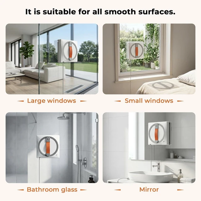 Alt view image 6 of 7 - WA9C Pro Window Cleaning Robot, 4-Nozzle Dual Spray, 6 Cleaning Modes