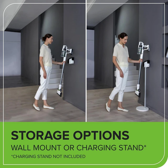 Alt view image 7 of 7 - Greenworks 24V Brushless Cordless Stick Vacuum, Lightweight, Handheld, Pet, Anti-Allergen HEPA Filtration, Hard Floor, Carpet, Car, 4Ah Battery, and 30-Minute Charge Time (White)